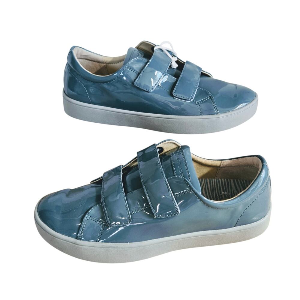 NEW Revitalign Orthotic Smoke Blue Solid Sneakers Malibu Bella Patent Size 9.5
